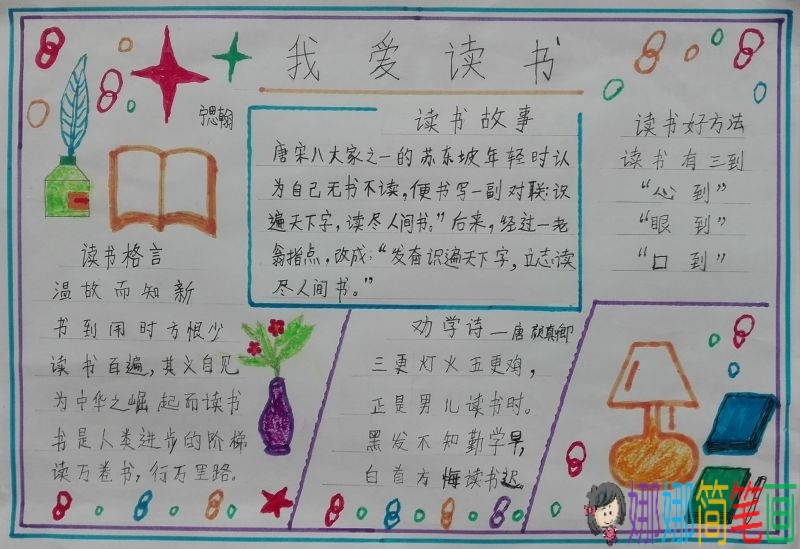 世界读书日“我爱读书”热爱阅读主题手抄报