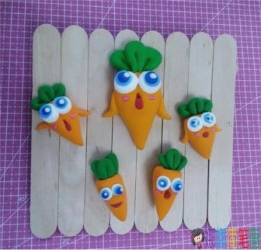 儿童节手工彩泥制作，简单五步制作保卫萝卜摆件