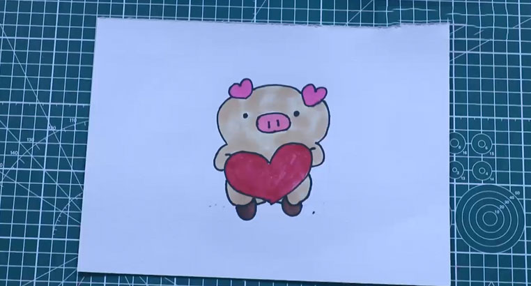 小胖猪的简笔画作画步骤