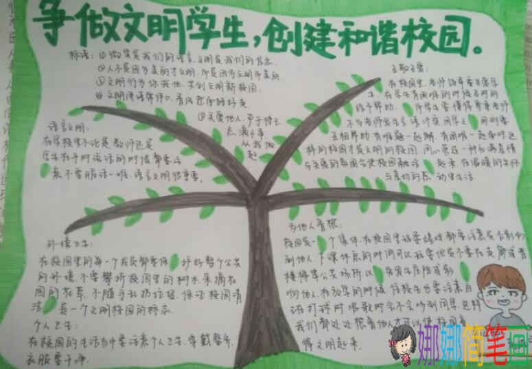 争做文明学生，创建文明校园 手抄报