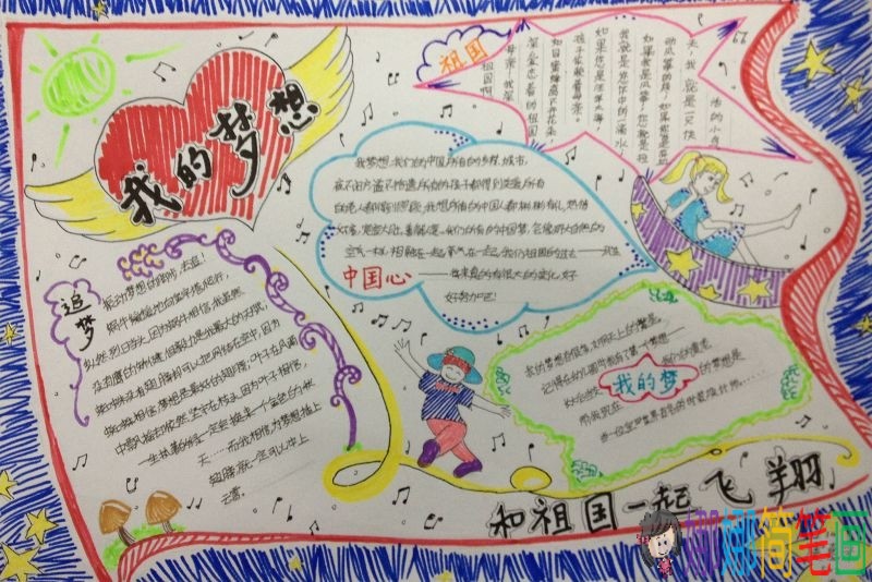 共同实现中华民族伟大复兴梦手抄报图片/儿童简笔画 共同实现中华民族伟大复兴梦手抄报图片