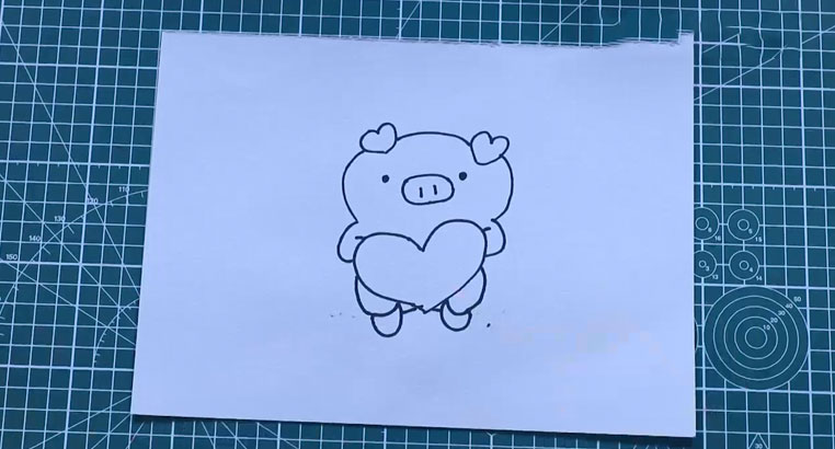 小胖猪的简笔画作画步骤