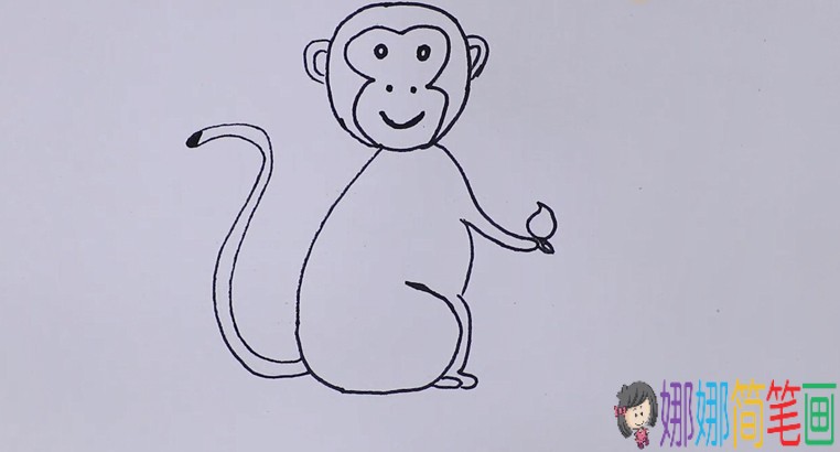 小猴子彩色简笔画图解