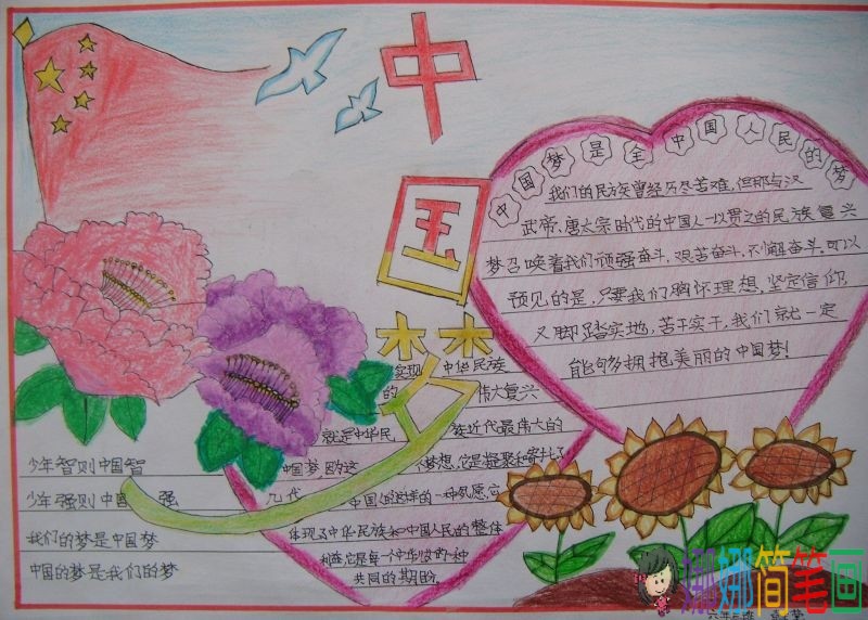 共同实现中华民族伟大复兴梦手抄报图片/儿童简笔画 共同实现中华民族伟大复兴梦手抄报图片