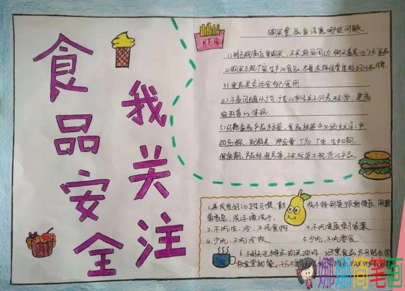 为了健康的明天，关注食品安全手抄报