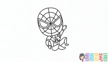 Q版小蜘蛛侠的简笔画画法图解