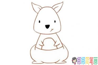 卡通袋鼠彩色简笔画的画法