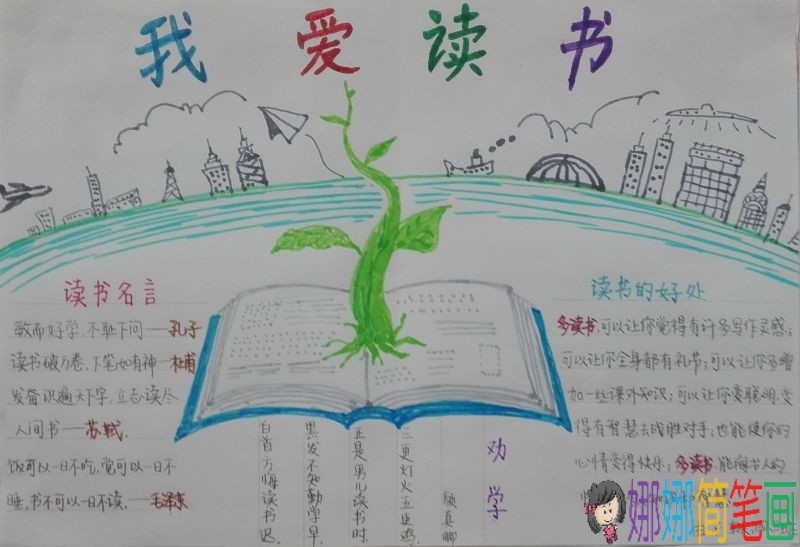 世界读书日“我爱读书”热爱阅读主题手抄报
