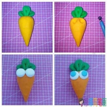 儿童节手工彩泥制作，简单五步制作保卫萝卜摆件