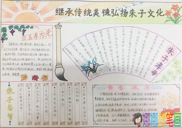 我国传统文化手抄报，弘扬朱子文化，继承传统美德