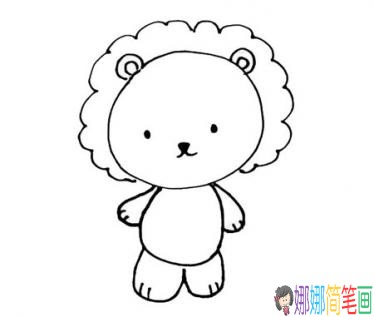 可爱的彩色小狮子简笔画画法