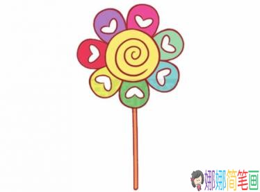儿童节棒棒糖简笔画画法步骤