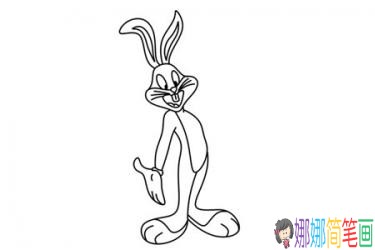 卡通人物兔八哥的简笔画画法图解