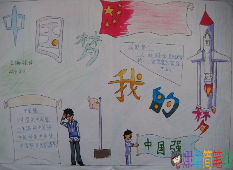 共同实现中华民族伟大复兴梦手抄报图片/儿童简笔画 共同实现中华民族伟大复兴梦手抄报图片