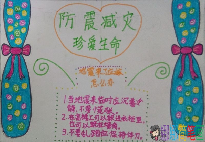 认识地震灾害,防震减灾地震自救手抄报/儿童简笔画 认识地震灾害,防震减灾地震自救手抄报