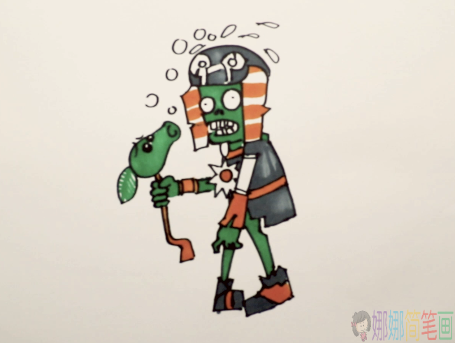 植物大战僵尸中的僵尸简笔画怎么画，儿童简笔画画法教程