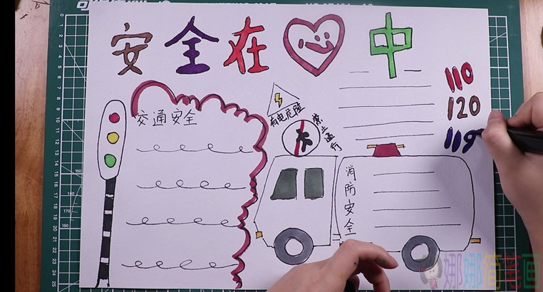 安全在心中手抄报怎么画