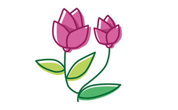 儿童简笔画小红花的画法图解教程
