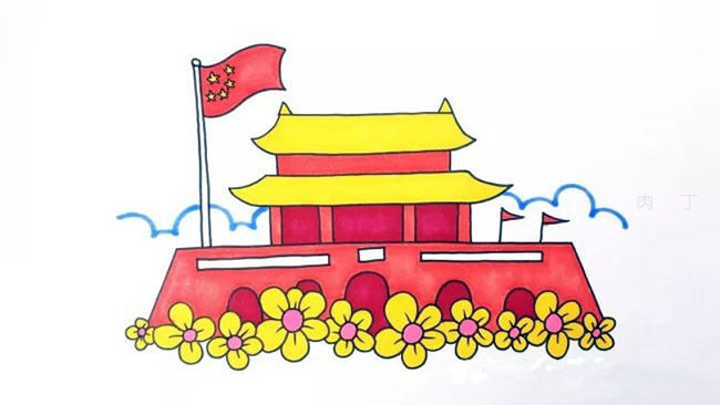 天安门简笔画教程，儿童简笔画绘画步骤