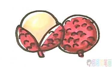 彩色荔枝简笔画画法步骤