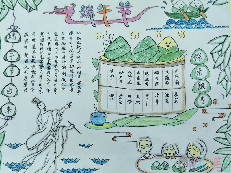 粽情端午手抄报,端午节赛龙舟手抄报图片大全/儿童简笔画 粽情端午手抄报,端午节赛龙舟手抄报图片大全