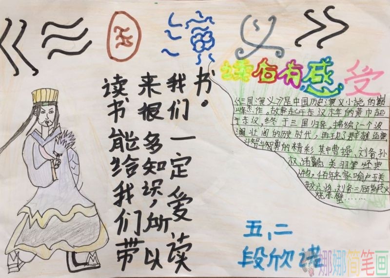 中国四大经典名著读后感手抄报