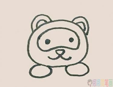 小浣熊简笔画彩色