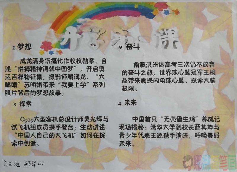 开学第一课,用心创造未来手抄报/儿童简笔画 开学第一课,用心创造未来手抄报
