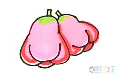 简单的莲雾彩色简笔画画法