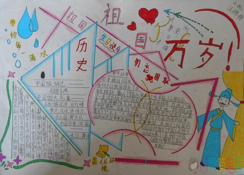 我爱你,祖国手抄报资料/儿童简笔画 我爱你,祖国手抄报资料