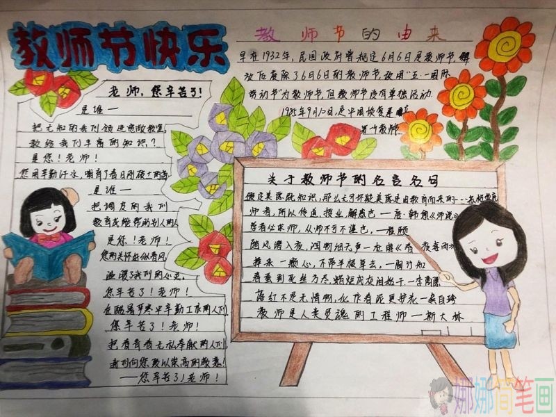 老师,您辛苦了手抄报大全-/儿童简笔画 老师,您辛苦了手抄报大全-