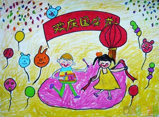 小学生国庆节画画图片大全,附国庆作文参考