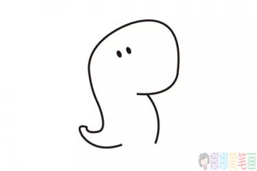 蠢萌的卡通恶龙咆哮简笔画步骤画法