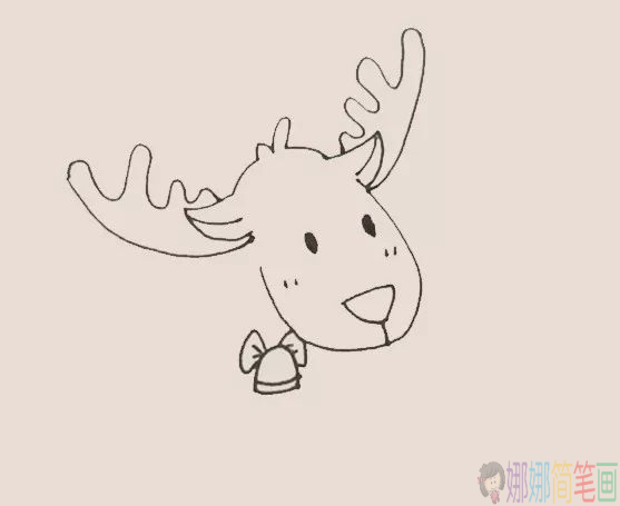 驯鹿简笔画图片大全,圣诞驯鹿简笔画步骤