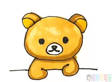彩色小熊简笔画画法步骤图解
