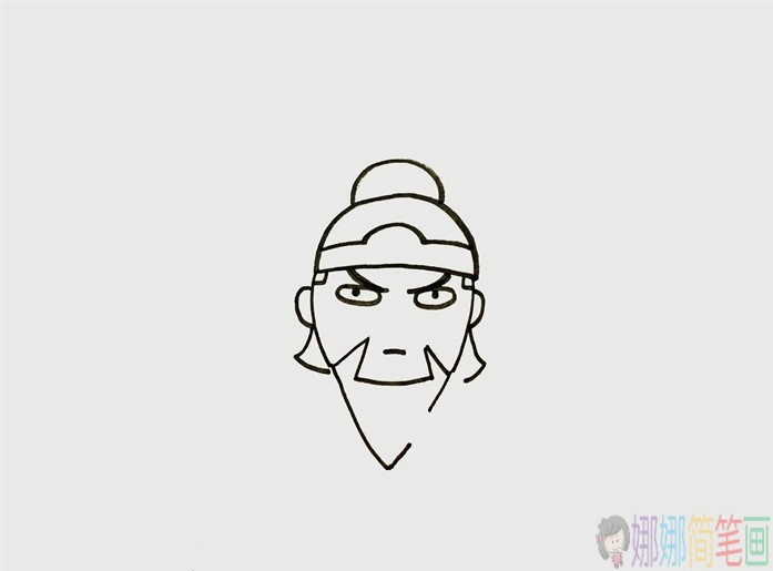 Q版可爱关羽简笔画