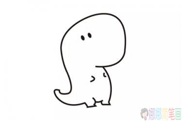 蠢萌的卡通恶龙咆哮简笔画步骤画法