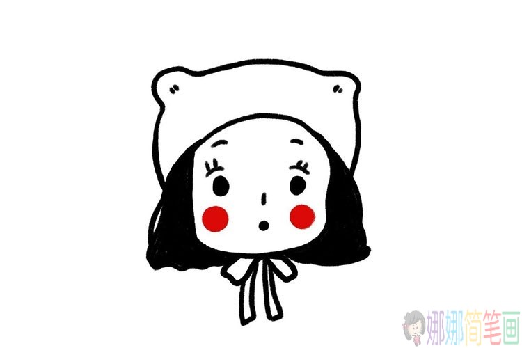 一组可爱小女孩的简笔画头像