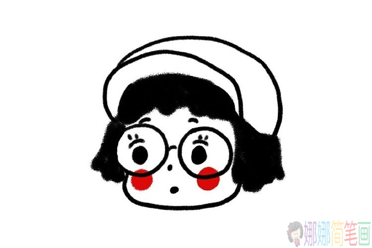 一组可爱小女孩的简笔画头像