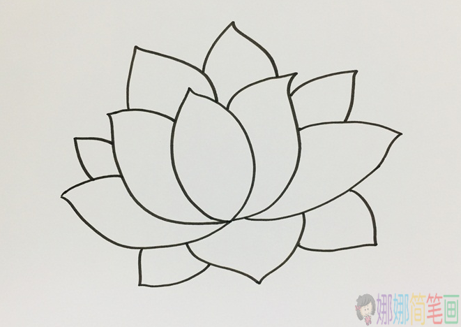 好看的荷花简笔画步骤,简笔画图片