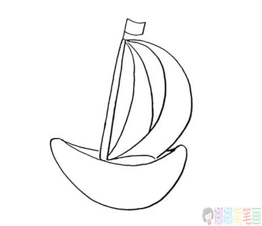 帆船简笔画,帆船简笔画彩色