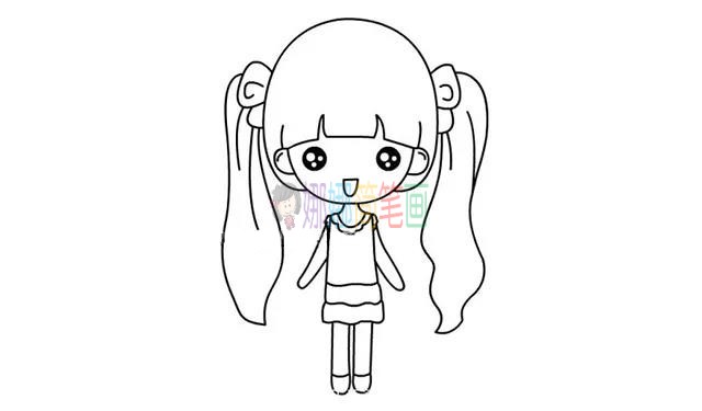 简单几步画出可爱的小女孩
