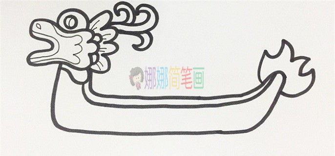 龙舟简笔画涂色 彩色