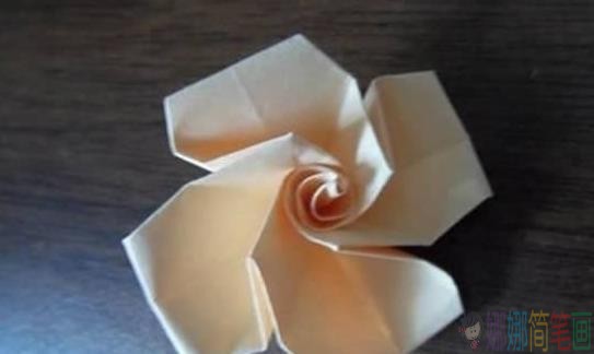 折纸玫瑰花步骤图解,儿童手工折纸花