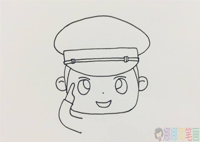 敬礼的警察叔叔简笔画
