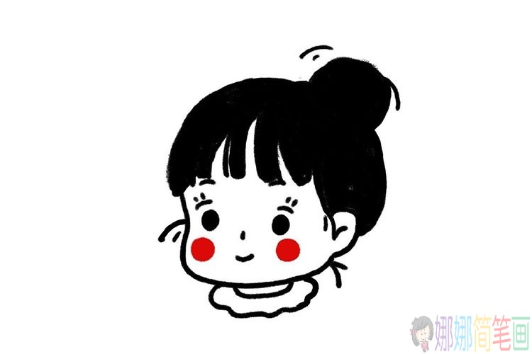 一组可爱小女孩的简笔画头像