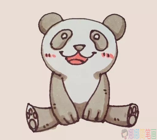 大熊猫简笔画图片彩色
