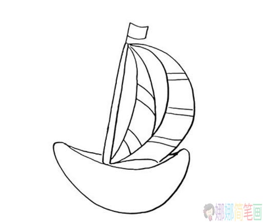 帆船简笔画,帆船简笔画彩色