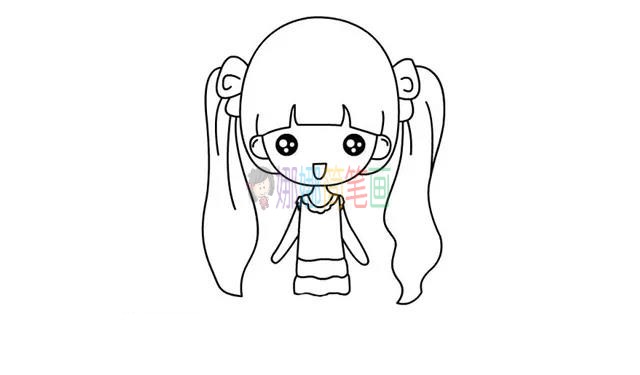 简单几步画出可爱的小女孩