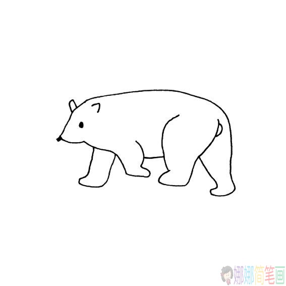 北极熊的简笔画法